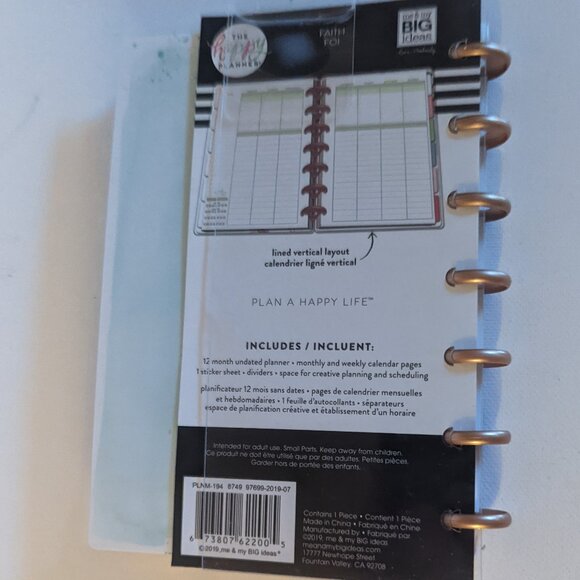 NWT Happy Planner Mini Undated Faith Butterfly Vertical 12 Mo Planner Christian - Picture 5 of 6
